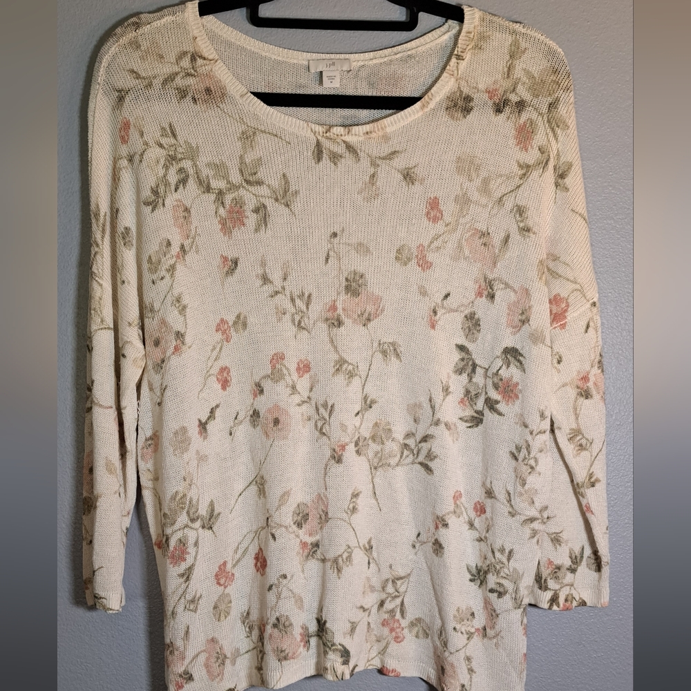 J. Jill Floral Cream Sweater